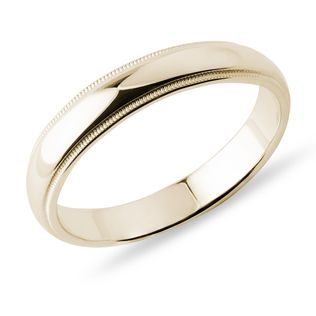 MEN'S 4MM GOLD MILGRAIN WEDDING BAND - RINGS FOR HIM - WEDDING RINGS