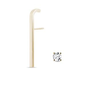SINGLE EARRING SET IN YELLOW GOLD - DIAMOND SETS - FINE JEWELRY