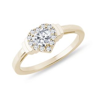 HEART SHAPED DIAMOND ENGAGEMENT RING IN YELLOW GOLD - DIAMOND ENGAGEMENT RINGS - ENGAGEMENT RINGS