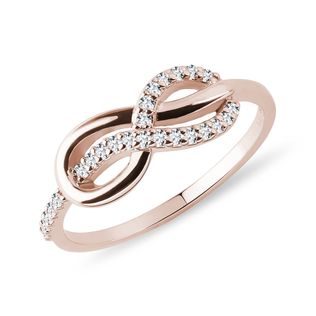 DIAMOND INFINITY RING MADE OF ROSE GOLD - DIAMOND ENGAGEMENT RINGS - ENGAGEMENT RINGS