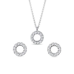 WHITE GOLD CIRCLE JEWELRY SET - DIAMOND SETS - FINE JEWELRY