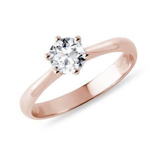 HALF CARAT DIAMOND 14K ROSE GOLD ENGAGEMENT RING - RINGS WITH LAB-GROWN DIAMONDS - ENGAGEMENT RINGS