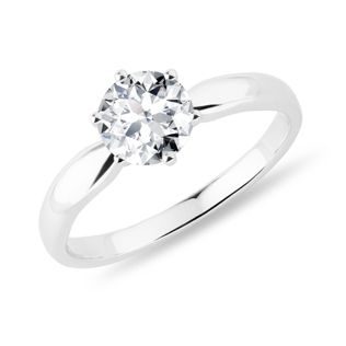 1 CARAT DIAMOND ENGAGEMENT RING IN WHITE GOLD - BRILLIANT CUT DIAMOND ENGAGEMENT RINGS - ENGAGEMENT RINGS