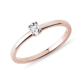OVAL CUT DIAMOND STACKABLE RING IN ROSE GOLD - DIAMOND ENGAGEMENT RINGS - ENGAGEMENT RINGS