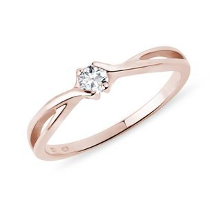 RING IN ROSE GOLD DECORATED WITH A BRILLIANT - BRILLIANT CUT DIAMOND ENGAGEMENT RINGS - ENGAGEMENT RINGS