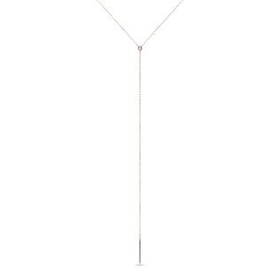NECKLACE WITH BEZEL DIAMOND IN ROSE GOLD - DIAMOND NECKLACES - NECKLACES