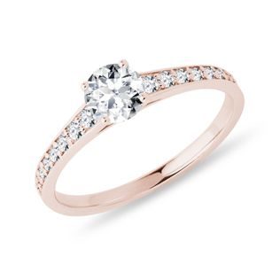 ENGAGEMENT RING IN 14K ROSE GOLD WITH BRILLIANT - DIAMOND ENGAGEMENT RINGS - ENGAGEMENT RINGS