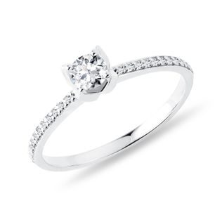 DELICATE DIAMOND ENGAGEMENT RING IN WHITE GOLD - DIAMOND ENGAGEMENT RINGS - ENGAGEMENT RINGS
