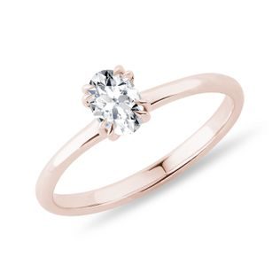 OVAL DIAMOND ENGAGEMENT RING IN 14K ROSE GOLD - DIAMOND ENGAGEMENT RINGS - ENGAGEMENT RINGS