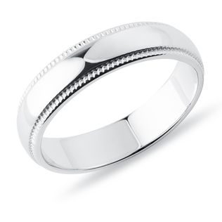 MEN'S MILGRAIN WEDDING RING IN WHITE GOLD - RINGS FOR HIM - WEDDING RINGS