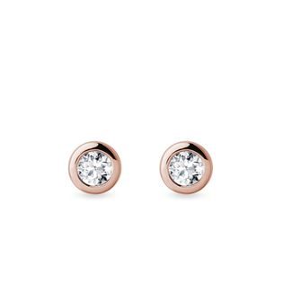 3MM BEZEL DIAMOND STUDS IN ROSE GOLD - DIAMOND STUD EARRINGS - EARRINGS