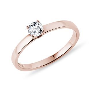 SIMPLE DIAMOND RING IN ROSE GOLD - BRILLIANT CUT DIAMOND ENGAGEMENT RINGS - ENGAGEMENT RINGS