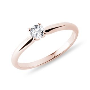 SOLITAIRE ENGAGEMENT RING IN ROSE GOLD WITH DIAMOND - BRILLIANT CUT DIAMOND ENGAGEMENT RINGS - ENGAGEMENT RINGS