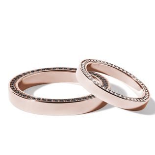 STYLISH DIAMOND WEDDING RING SET IN ROSE GOLD - ROSE GOLD WEDDING SETS - WEDDING RINGS