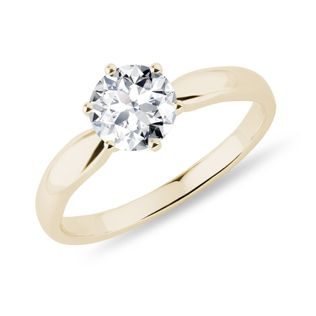 1 CARAT DIAMOND ENGAGEMENT RING IN YELLOW GOLD - BRILLIANT CUT DIAMOND ENGAGEMENT RINGS - ENGAGEMENT RINGS