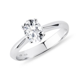 OVAL CUT DIAMOND ENGAGEMENT RING IN WHITE GOLD - RINGS WITH LAB-GROWN DIAMONDS - ENGAGEMENT RINGS