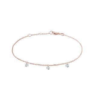 NÁRAMEK S PROVRTANÝMI DIAMANTY V RŮŽOVÉM ZLATĚ - NÁRAMKY S DIAMANTY - NÁRAMKY