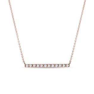 ROSE GOLD NECKLACE WITH A DIAMOND BAR - DIAMOND NECKLACES - NECKLACES