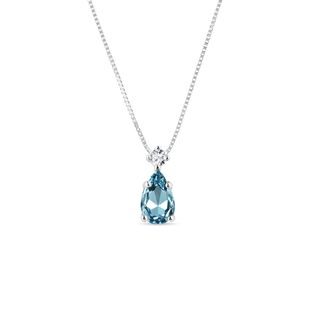 SWISS TOPAZ PENDANT IN WHITE GOLD - TOPAZ NECKLACES - NECKLACES