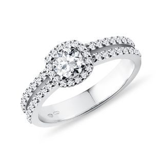LUXURY DIAMOND RING IN 14K WHITE GOLD - DIAMOND ENGAGEMENT RINGS - ENGAGEMENT RINGS
