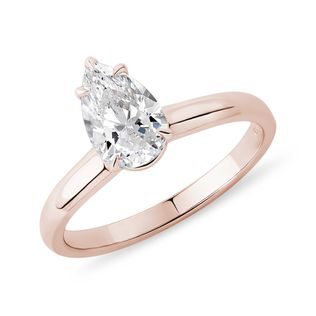 RING WITH 1.0CT LAB GROWN DIAMOND IN ROSE GOLD - RINGS WITH LAB-GROWN DIAMONDS - ENGAGEMENT RINGS
