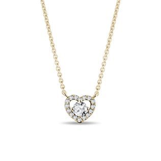 DIAMOND HEART NECKLACE IN YELLOW GOLD - DIAMOND NECKLACES - NECKLACES