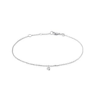 NÁRAMEK S PROVRTANÝM LAB GROWN DIAMANTEM V BÍLÉM ZLATĚ - NÁRAMKY S DIAMANTY - NÁRAMKY