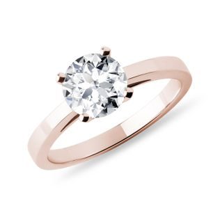 1CT DIAMOND ROSE GOLD ENGAGEMENT RING - BRILLIANT CUT DIAMOND ENGAGEMENT RINGS - ENGAGEMENT RINGS
