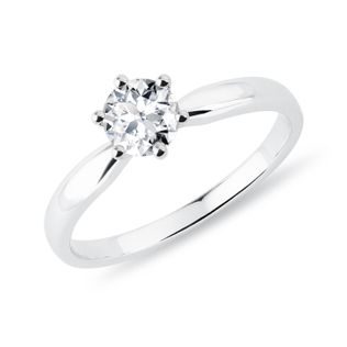 HALF CARAT DIAMOND WHITE GOLD RING - BRILLIANT CUT DIAMOND ENGAGEMENT RINGS - ENGAGEMENT RINGS