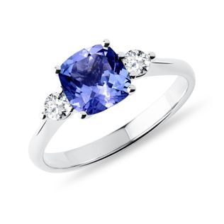RING WITH TANZANITE AND BRILLIANTS IN WHITE GOLD - TANZANITE RINGS - RINGS