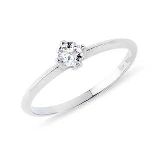 DELICATE WHITE GOLD RING WITH BRILLIANT - BRILLIANT CUT DIAMOND ENGAGEMENT RINGS - ENGAGEMENT RINGS
