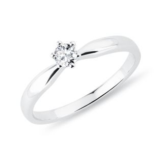 ENGAGEMENT RING WITH BRILLIANT IN 14K WHITE GOLD - BRILLIANT CUT DIAMOND ENGAGEMENT RINGS - ENGAGEMENT RINGS