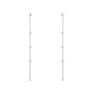 FRESHWATER PEARL DANGLE EARRINGS IN WHITE GOLD - PEARL EARRINGS - PEARL JEWELRY