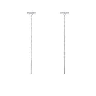 DIAMOND CHAIN BAR EARRINGS IN WHITE GOLD - DIAMOND EARRINGS - EARRINGS