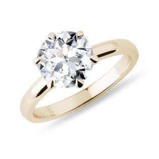 LUX LAB GROWN DIAMOND RING IN YELLOW GOLD - RINGS WITH LAB-GROWN DIAMONDS - ENGAGEMENT RINGS