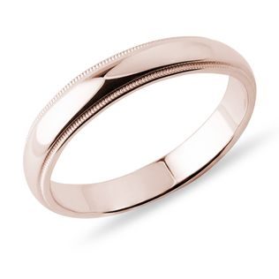 PÁNSKÝ 4MM SNUBNÍ PRSTEN Z RŮŽOVÉHO ZLATA S DETAILEM - PÁNSKÉ SNUBNÍ PRSTENY - SNUBNÍ PRSTENY