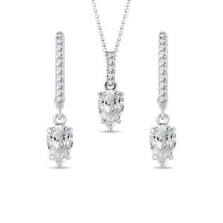 14K WHITE GOLD JEWELRY SET WITH LAB GROWN DIAMONDS - DIAMOND SETS - FINE JEWELRY