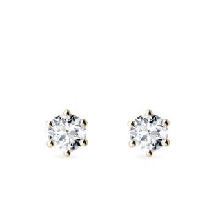 1CT DIAMOND STUD EARRINGS IN YELLOW GOLD - DIAMOND STUD EARRINGS - EARRINGS