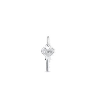 WHITE GOLD "LOVE" KEY PENDANT - PENDANTS - NECKLACES