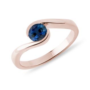 SAPPHIRE ENGAGEMENT RING IN ROSE GOLD - SAPPHIRE ENGAGEMENT RINGS - ENGAGEMENT RINGS