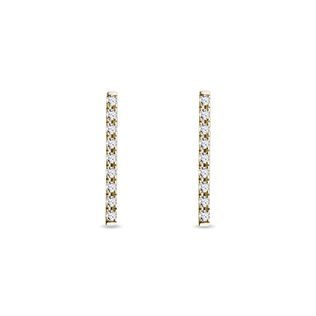 YELLOW GOLD DIAMOND BAR EARRINGS - DIAMOND EARRINGS - EARRINGS