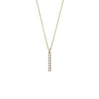 GOLD NECKLACE WITH A DIAMOND BAR - DIAMOND NECKLACES - NECKLACES
