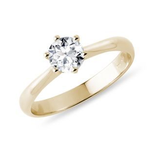 HALF CARAT DIAMOND 14K YELLOW GOLD ENGAGEMENT RING - RINGS WITH LAB-GROWN DIAMONDS - ENGAGEMENT RINGS