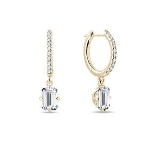 EMERALD CUT LAB GROWN DIAMOND EARRINGS IN YELLOW GOLD - DIAMOND EARRINGS - EARRINGS
