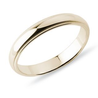 MEN'S MILGRAIN EDGE GOLD WEDDING RING - RINGS FOR HIM - WEDDING RINGS