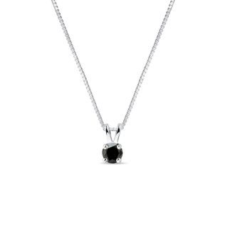 BLACK DIAMOND PENDANT NECKLACE IN WHITE GOLD - DIAMOND NECKLACES - NECKLACES