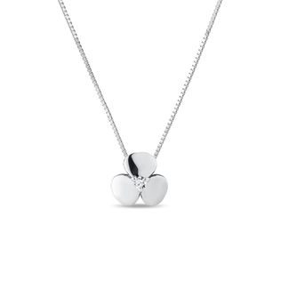 DIAMOND SHAMROCK NECKLACE IN WHITE GOLD - DIAMOND NECKLACES - NECKLACES