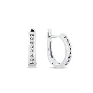 XGOLD EARRINGS WITH GARNET AND DIAMONDS - DIAMOND EARRINGS - EARRINGS