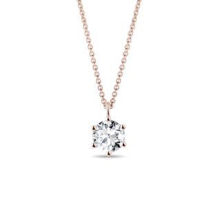 HALF CARAT LG DIAMOND PENDANT IN ROSE GOLD - DIAMOND NECKLACES - NECKLACES