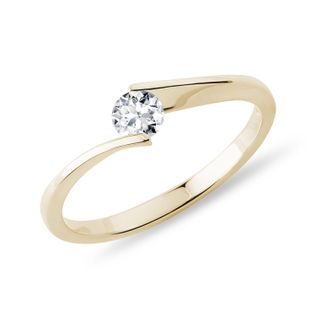 SPIRAL RING IN YELLOW GOLD WITH BRILLIANT - BRILLIANT CUT DIAMOND ENGAGEMENT RINGS - ENGAGEMENT RINGS